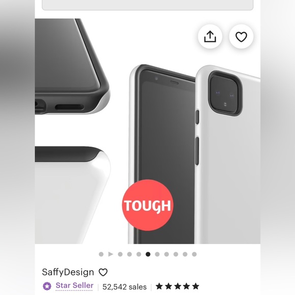 New never iPhone 13 tough, used SaffyDesign matte white and peach phone case. - Picture 5 of 5